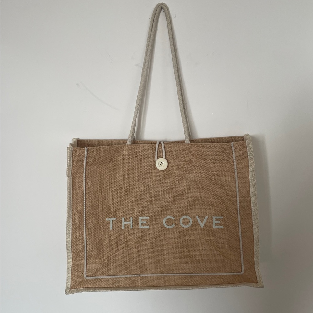 The Cove Atlantis Burlap Straw Paradise Island Beach Tote